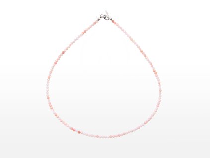 Stribro Nahrdelnik Opal ruzovy 3mm