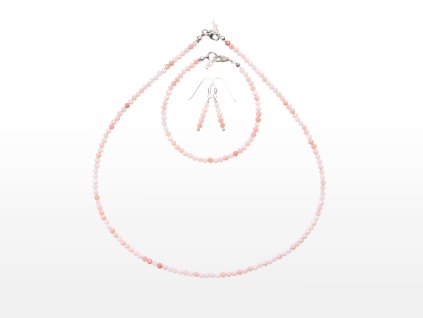 Stribro Set Opal ruzovy 3mm