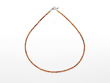 Stribro Nahrdelnik Granat Spessartin 3mm