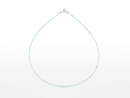 Stribro Nahrdelnik Larimar 2mm