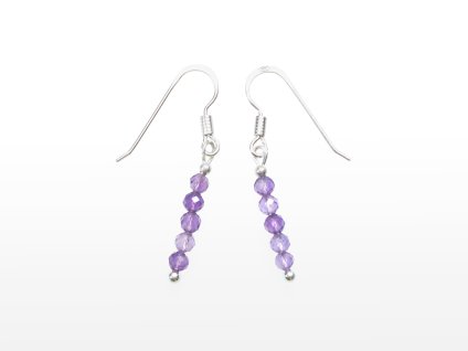 Stribro Nausnice Ametyst 3mm