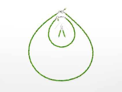 Stribro set Diopsid 3mm