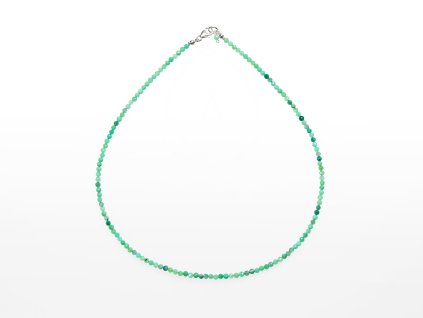 Stribro Nahrdelnik Chrysopras 3mm