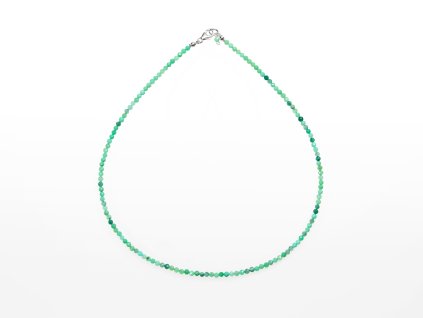 Stribro Nahrdelnik Chrysopras 3mm