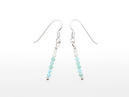 Stribro Nausnice Larimar 2mm