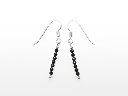 Stribro Nausnice Turmalin cerny 2mm