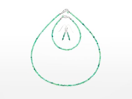 Stribro Set Chrysopras 3mm