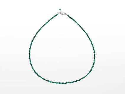 Stribro Nahrdelnik Malachit 3mm