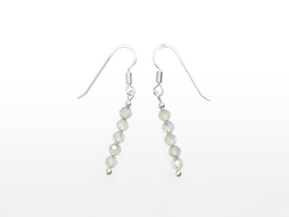 Stribro Nausnice Labradorit 3mm