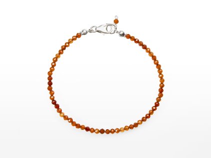 Stribro Naramek Granat Spessartin 3mm