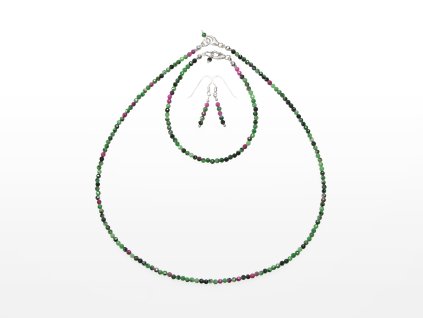 Stribro set Rubin zoisit 3mm