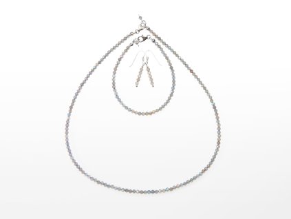 Stribro set Labradorit 3mm