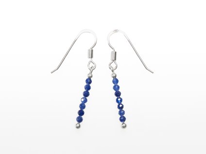 Stribro Nausnice Sodalit 2mm