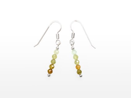 Stribro Nausnice Granat zeleny 3mm