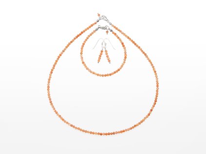 Stribro set Slunecni kamen 3mm