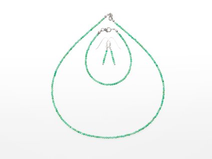 Stribro Set Chrysopras 2mm