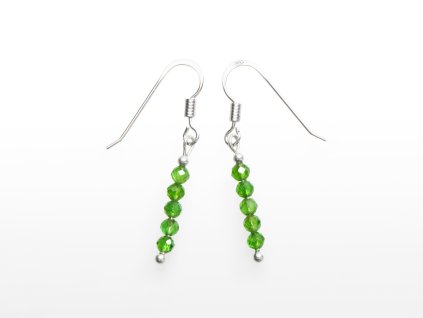 Stribro Nausnice Diopsid 3mm