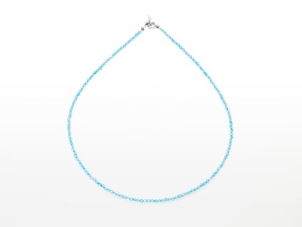 Stribro Nahrdelnik Topaz modry 3mm