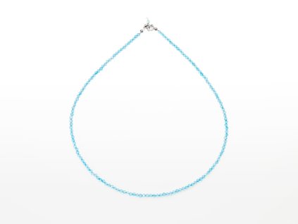 Stribro Nahrdelnik Topaz modry 3mm