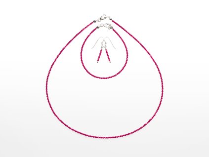 Stribro Set Rubin synteticky 2mm