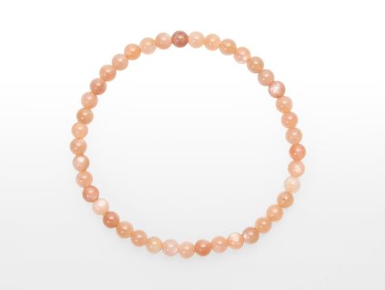 Naramky kulicka mesicni kamen oranzovy 4 mm