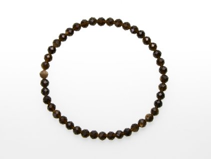 Naramky fazetovane obsidian zlaty 4 mm