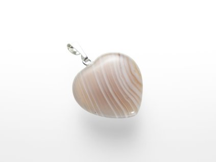 Privesek srdce achat sedy 20 mm