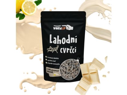 Lahodní cvrčci v bílé citronové čokoládě