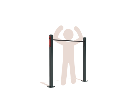 Jednoduchá rovná hrazda na zahradu GARDEN SINGLE BAR MID střední výška pull up bar