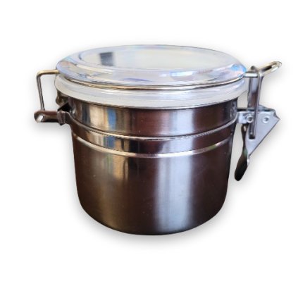 Stainless steel box for adhesives