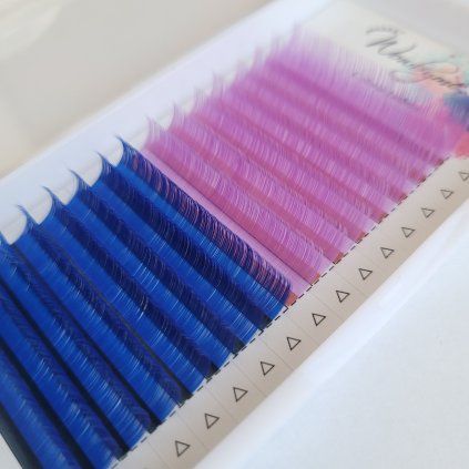 Wowbyme řasy Double Color - Blue + Purple 12mm
