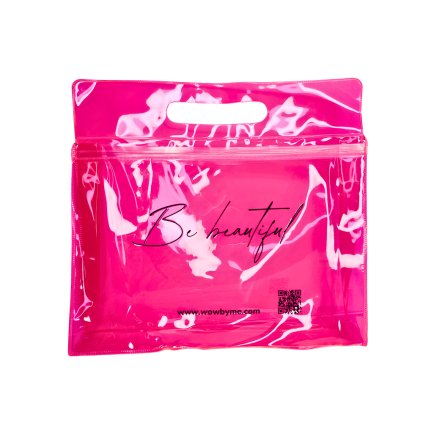 Be Beautiful AquaPink Zip bag 29x27cm - kozmetická transparentná taška