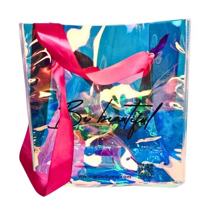 Taška Buď krásná 19x19cm - růžová stuha