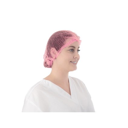 Netkaná textilní čepice klipová, 100 ks, růžová