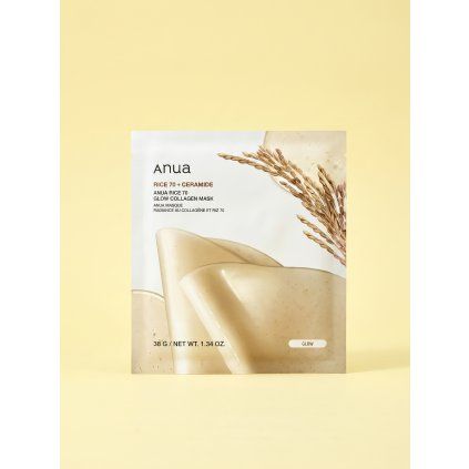 Anua Rice 70 Ceramide Glow Collagen maska na tvár