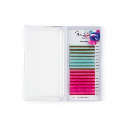Double colour mihalnice cyan + rose pink (Zakrivenie typ D)