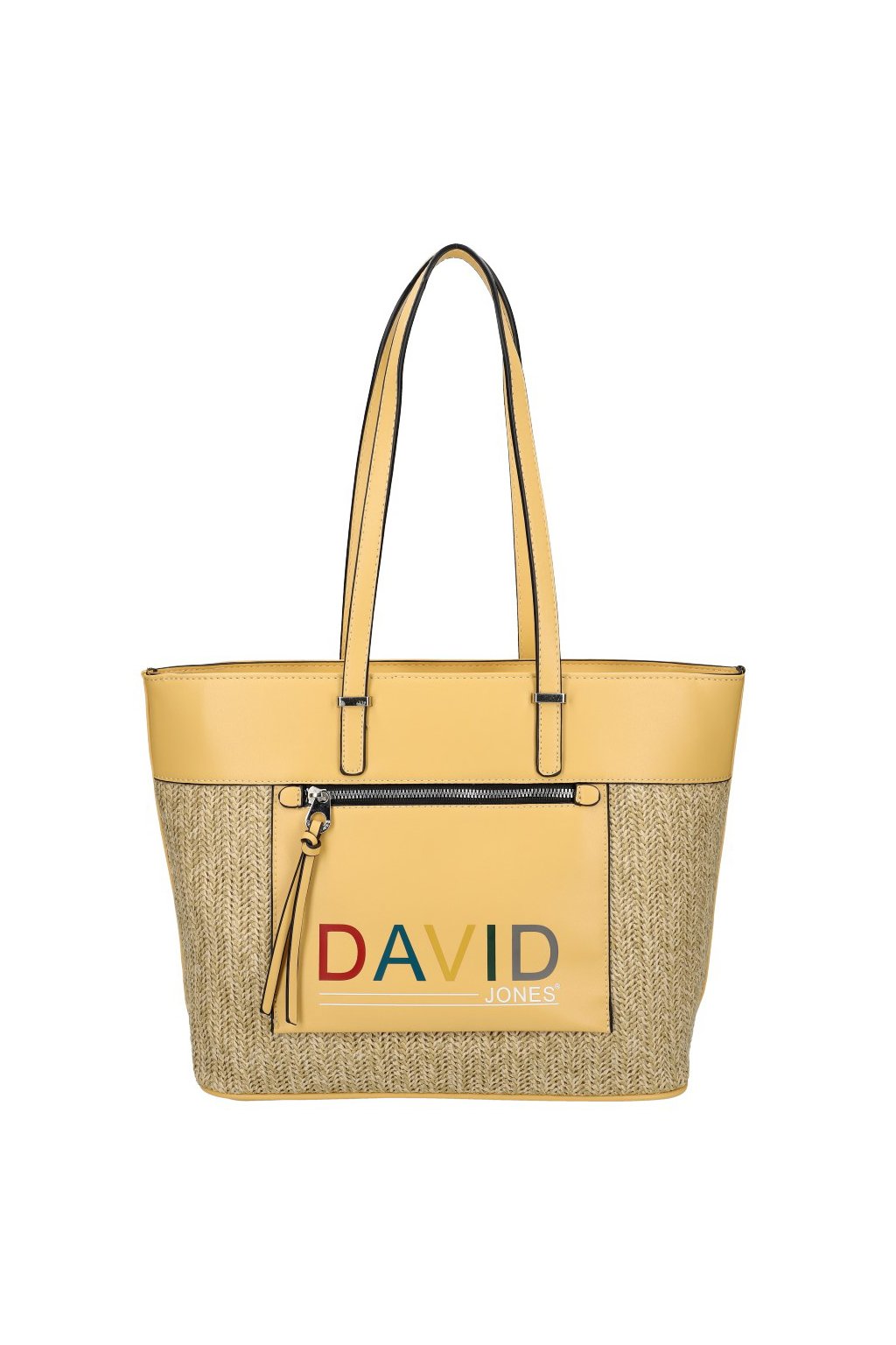DAVID JONES Žlutá velká dámská kabelka přes rameno CM5741 | www.wowdoplnky. cz