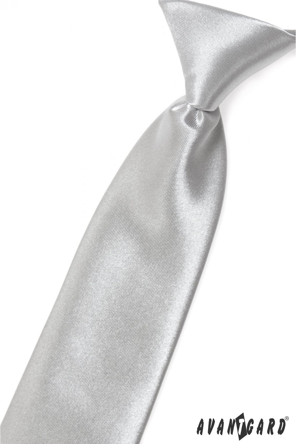 Lesklá stříbrná dětská kravata