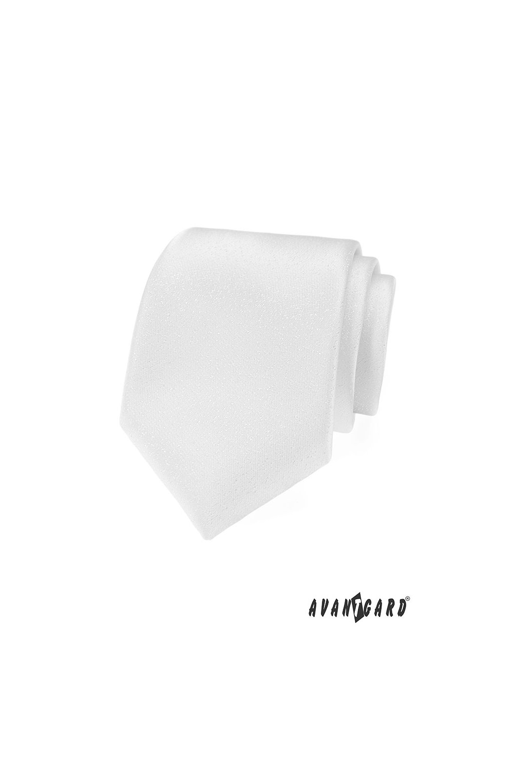 Bílá kravata s decentním lesklým vzorem