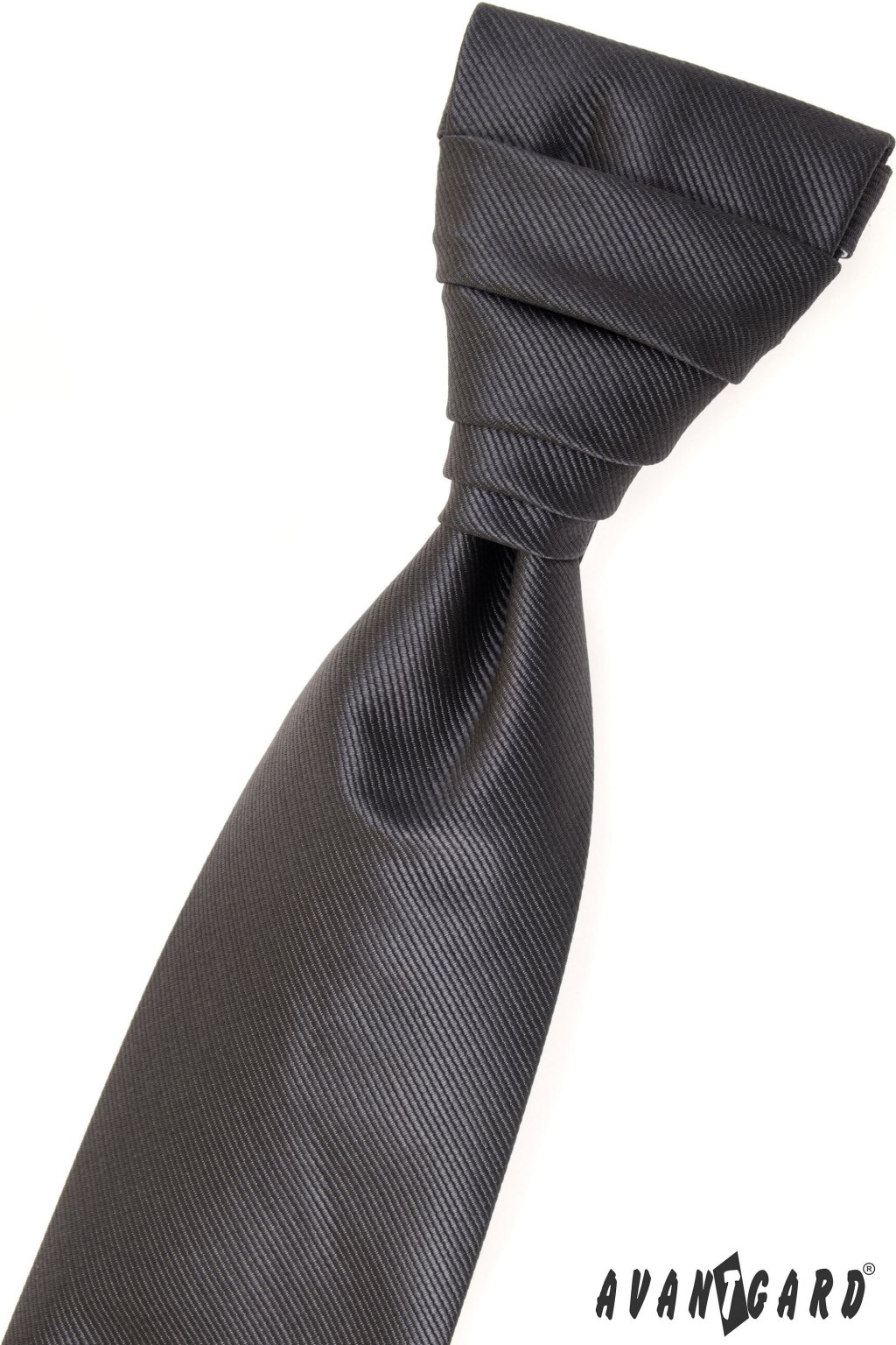 Tmavě šedá svatební kravata + kapesníček