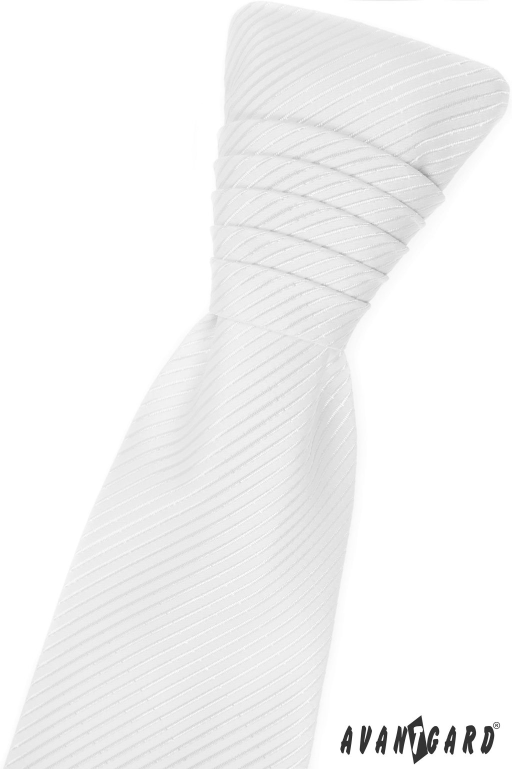 Bílá svatební kravata+ kapesníček