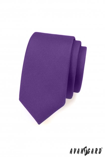Fialová slim kravata
