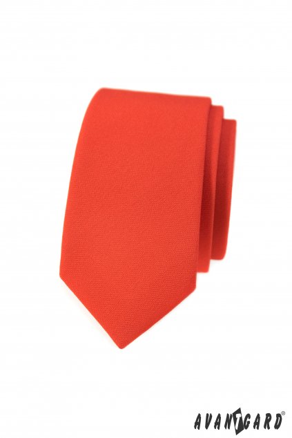 Oranžová slim kravata