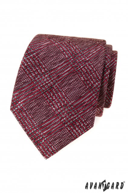 Červená károvaná kravata