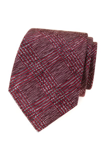 Červená károvaná kravata (Velikost šířka 7 cm)