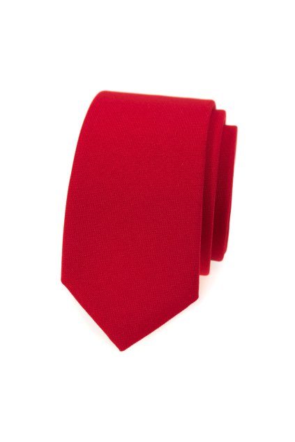 Červená slim kravata (Velikost šířka 5 cm)
