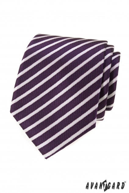 Fialová pruhovaná kravata