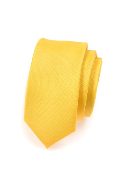 Žlutá slim kravata (Velikost šířka 5 cm)