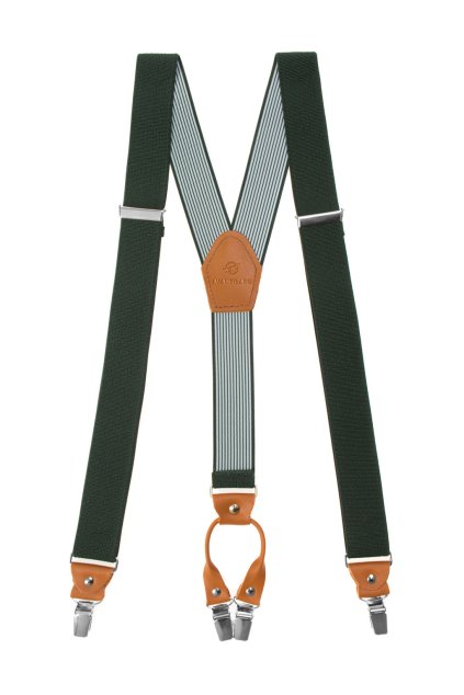 Pánské šle s koženým středem (Velikost uni velikost, šíře 35 mm)