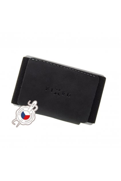 Kožená peněženka FIXED Tiny Wallet z pravé hovězí kůže, černá